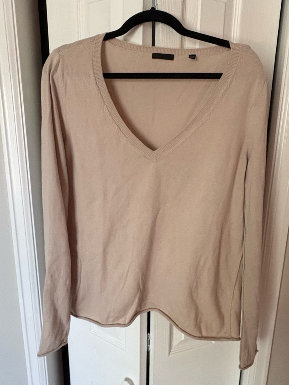ATM V-Neck Long Sleeve Women's Top - blush Beige